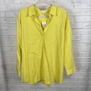 J.Jill‎ Pure Jill Popover Tunic Top Yellow Womens XL Relaxed Minimalist Casual